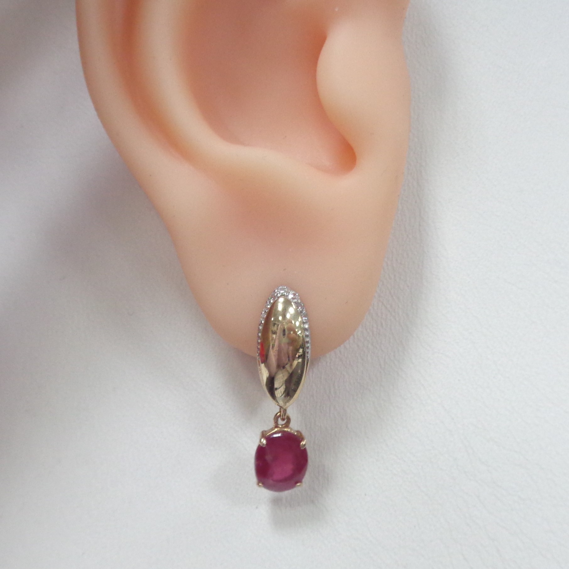 Серебряные серьги с рубинами